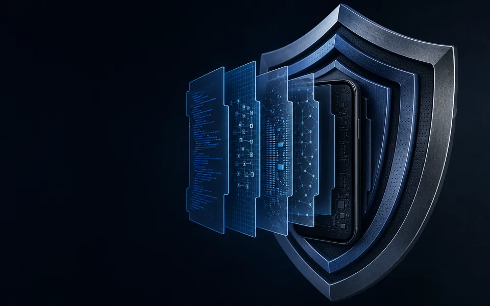 Layered Yudun mobile application security visual